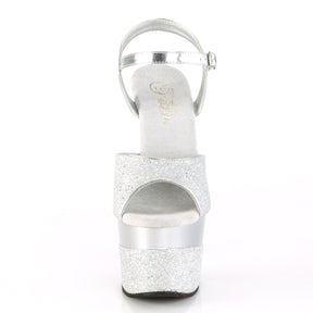 ADORE-709-2G Ankle Peep Toe High Heel Silver Multi view 5
