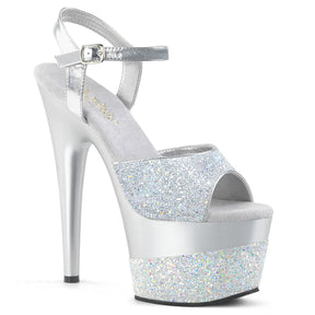 ADORE-709-2G Ankle Peep Toe High Heel Silver Multi view 1