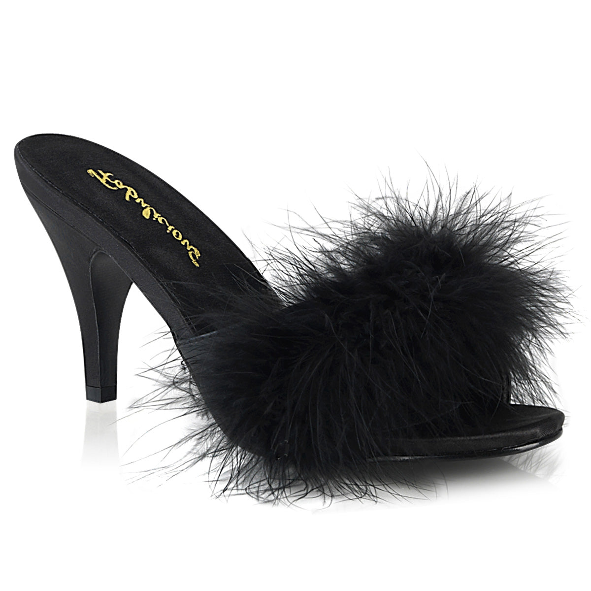 AMOUR-03 Fluffy Mule High Heels Black Multi view 1