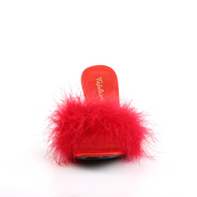 AMOUR-03 Fluffy Mule High Heels Red Multi view 5