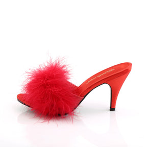 AMOUR-03 Fluffy Mule High Heels Red Multi view 4