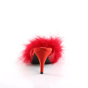 AMOUR-03 Fluffy Mule High Heels Red Multi view 3