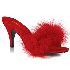 AMOUR-03 Fluffy Mule High Heels Red Multi view 1