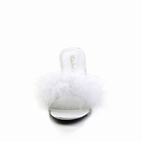 AMOUR-03 Fluffy Mule High Heels White Multi view 5
