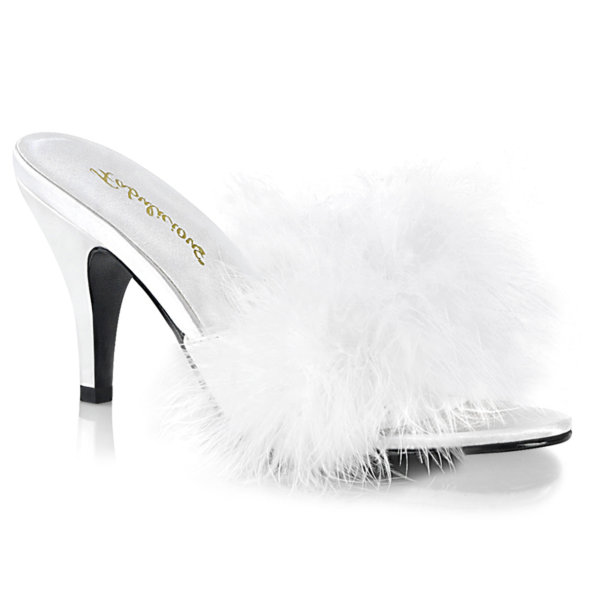 AMOUR-03 Fluffy Mule High Heels White Multi view 1