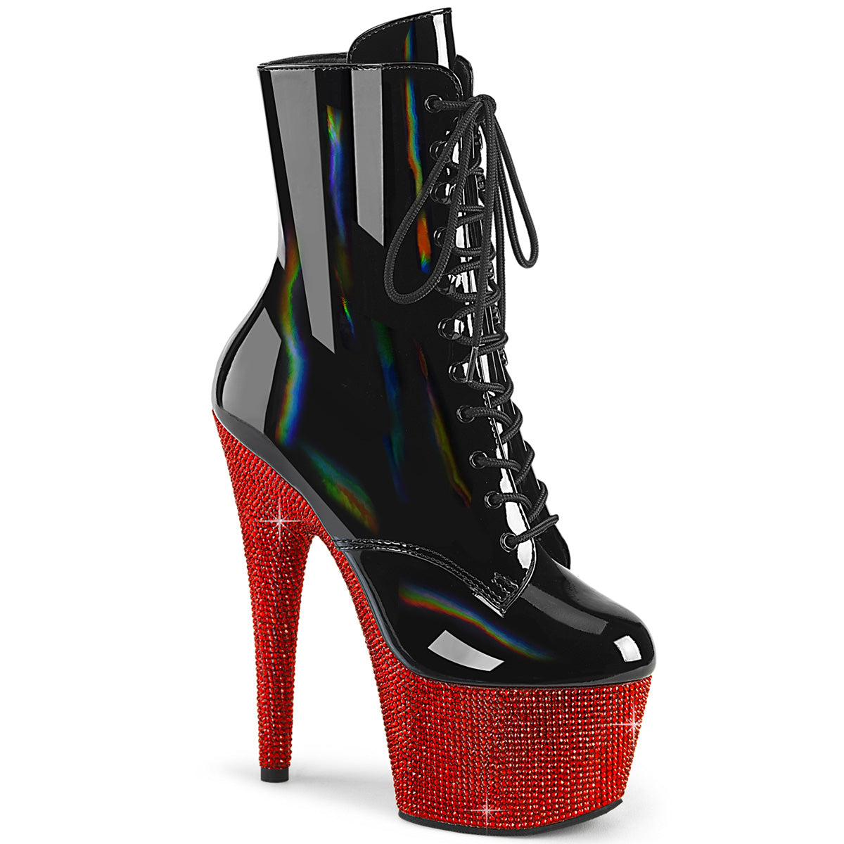 BEJEWELED-1020-7 Calf High Boots Black & Red Multi view 1