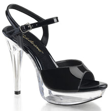 COCKTAIL-509 Black & Clear Ankle Strap Platform Sandals