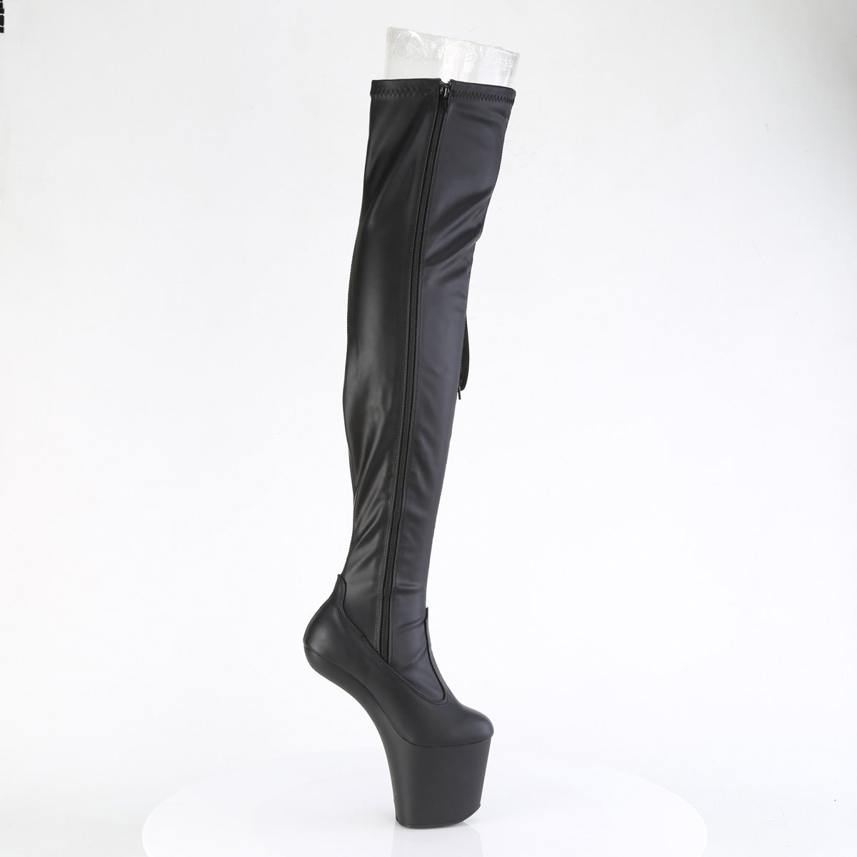 CRAZE-3050 Red Thigh High Heelless Boots Black Multi view 2