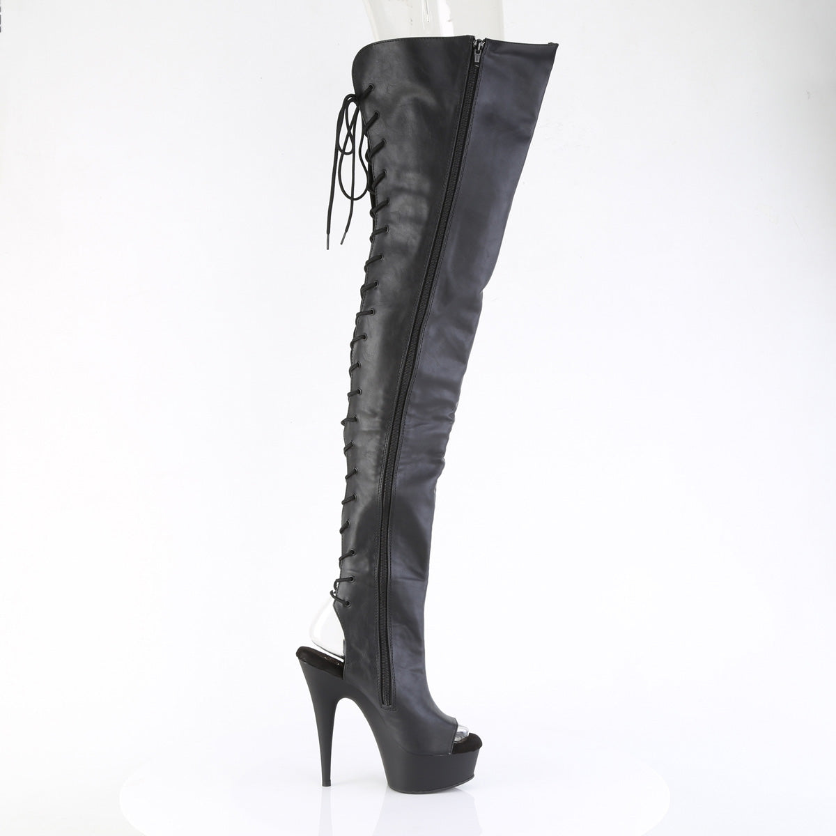 DELIGHT-4019 Back Lace Crotch Boot