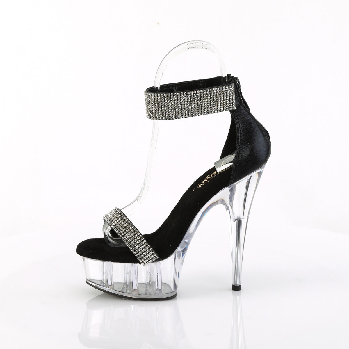 DELIGHT-641 Rhinestoned Close Back Sandal Black Multi view 4