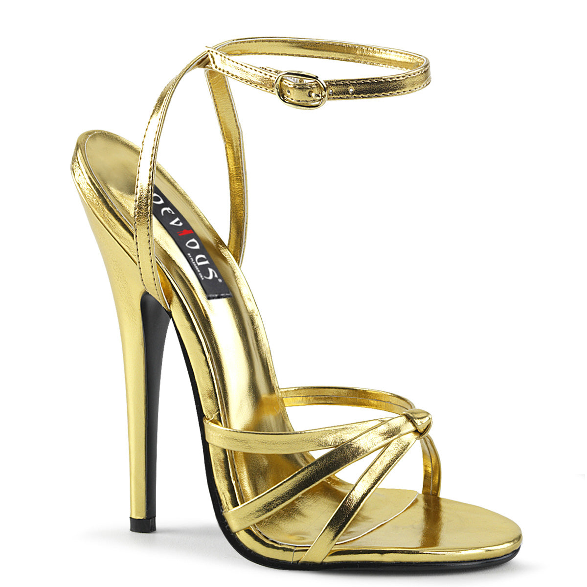 DOMINA-108 Gold Metallic Ankle High Heel  Multi view 1