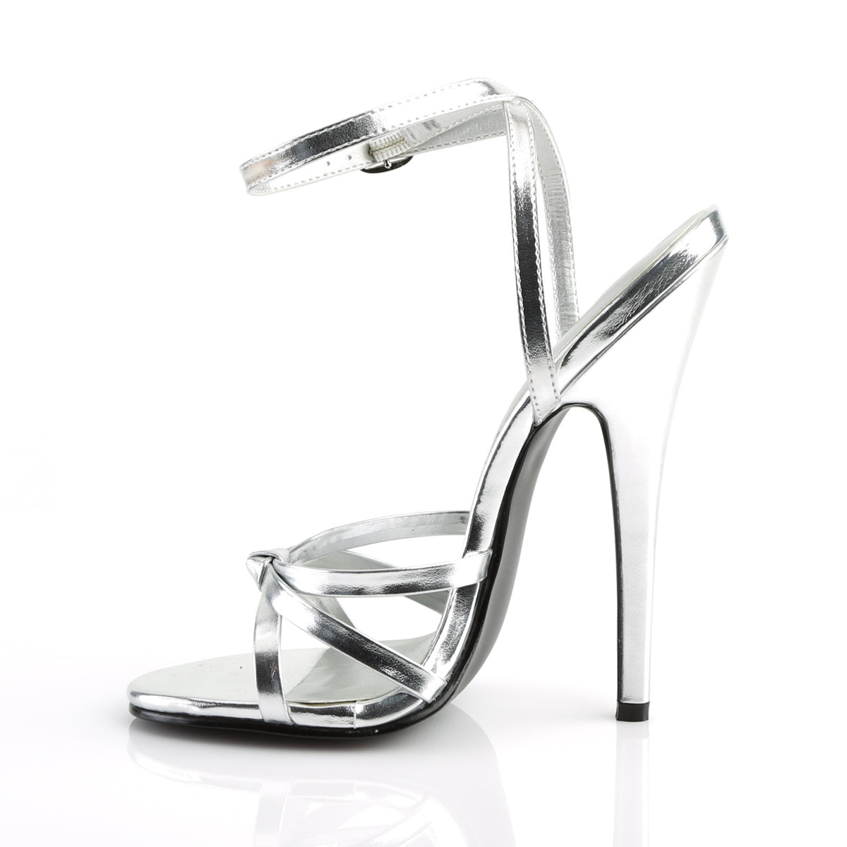 DOMINA-108 Silver Metallic Ankle High Heel  Multi view 4