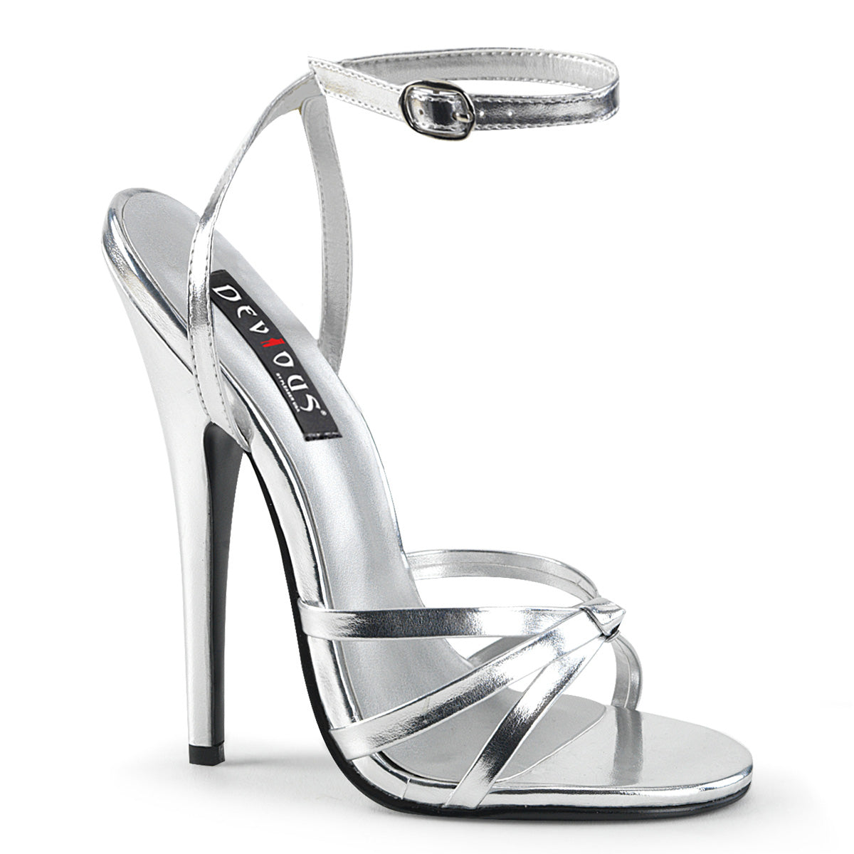 DOMINA-108 Silver Metallic Ankle High Heel  Multi view 1