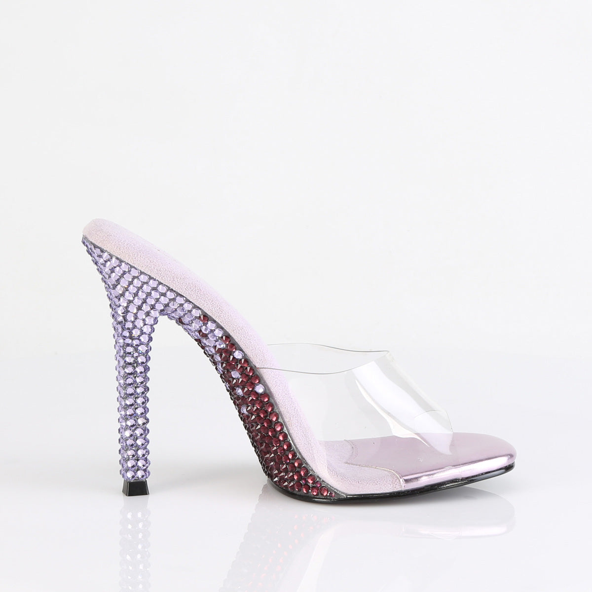 GALA-01DMM Two Tone Slide High Heel Clear & Purple Multi view 2