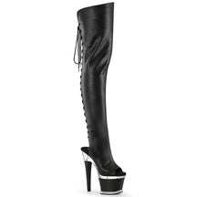 SPECTATOR-3030 Textured Lace-Up Back Thigh Boot