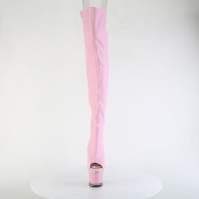 SPECTATOR-3030 Textured Lace-Up Back Thigh Boot Pink Multi view 5