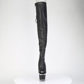 SPECTATOR-3030 Textured Lace-Up Back Thigh Boot Black Multi view 5