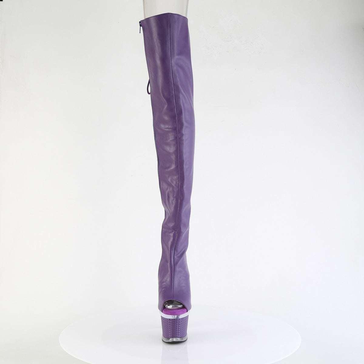 SPECTATOR-3030 Textured Lace-Up Back Thigh Boot Purple Multi view 5