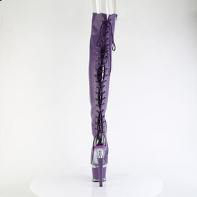 SPECTATOR-3030 Textured Lace-Up Back Thigh Boot Purple Multi view 3