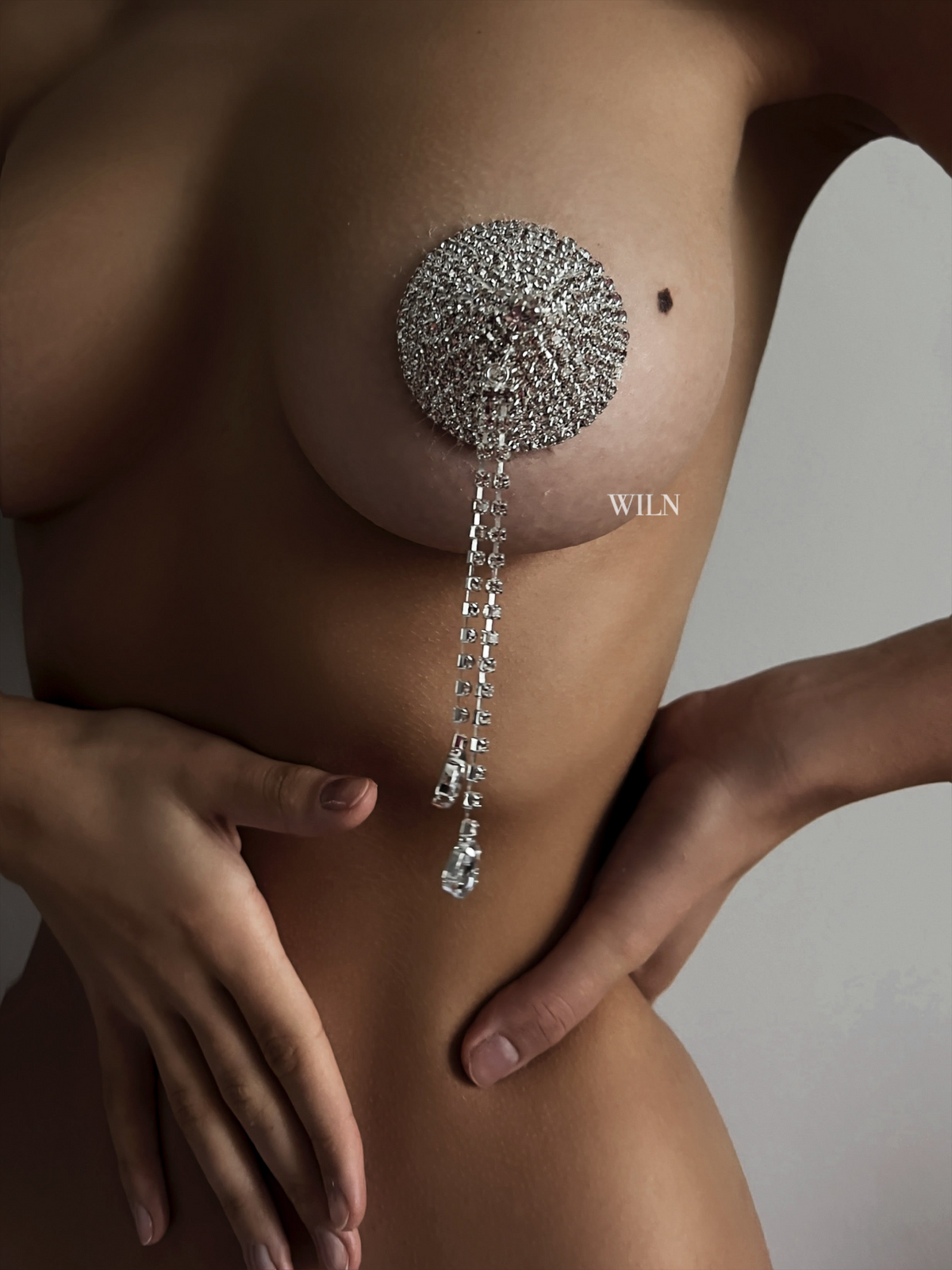 DIAMANTE Silver Nipple Covers
