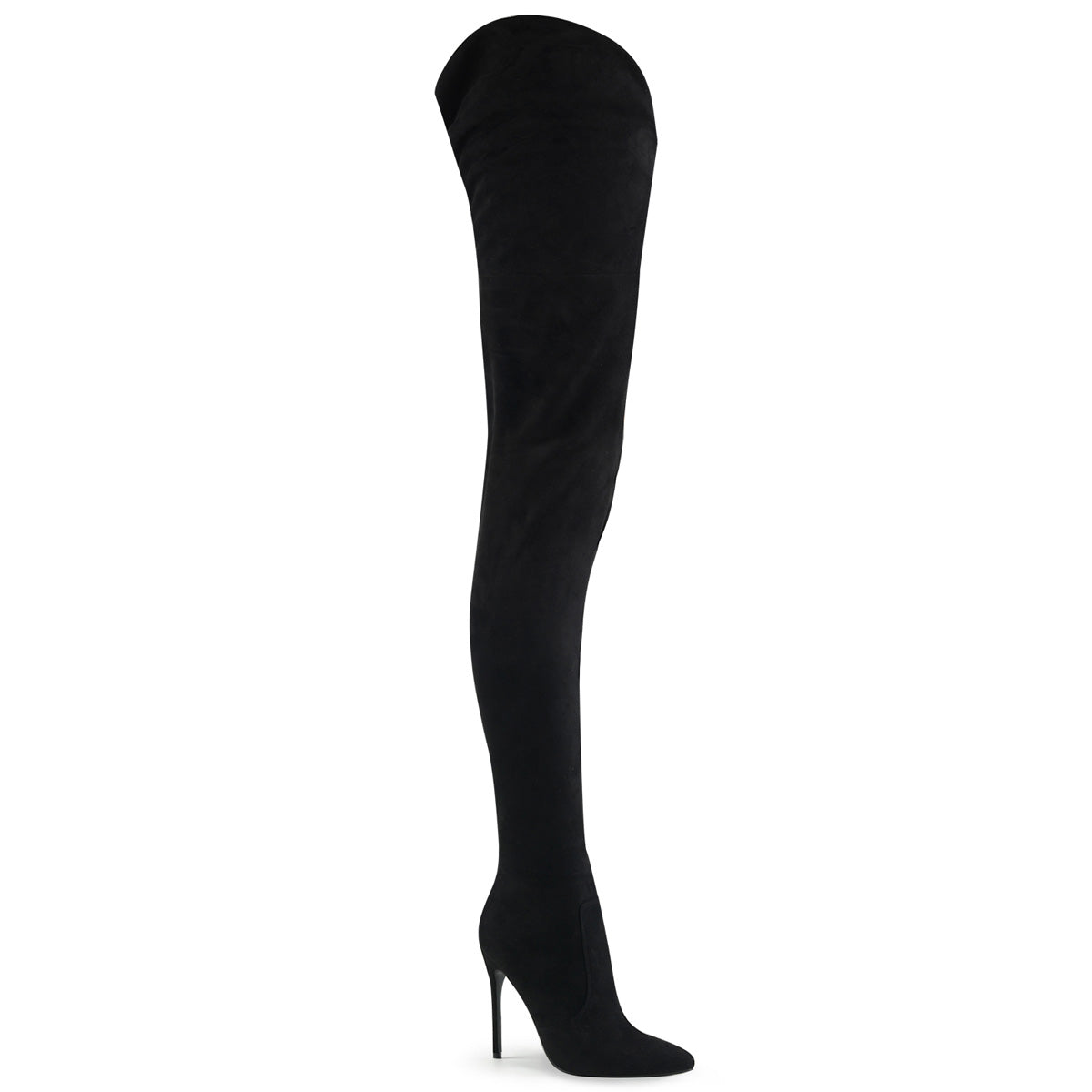 COURTLY-4017 Black Thigh High Boots