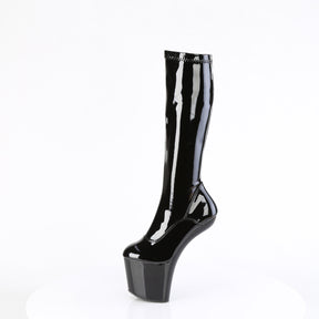 CRAZE-2000 Black Knee High Heelless Boots