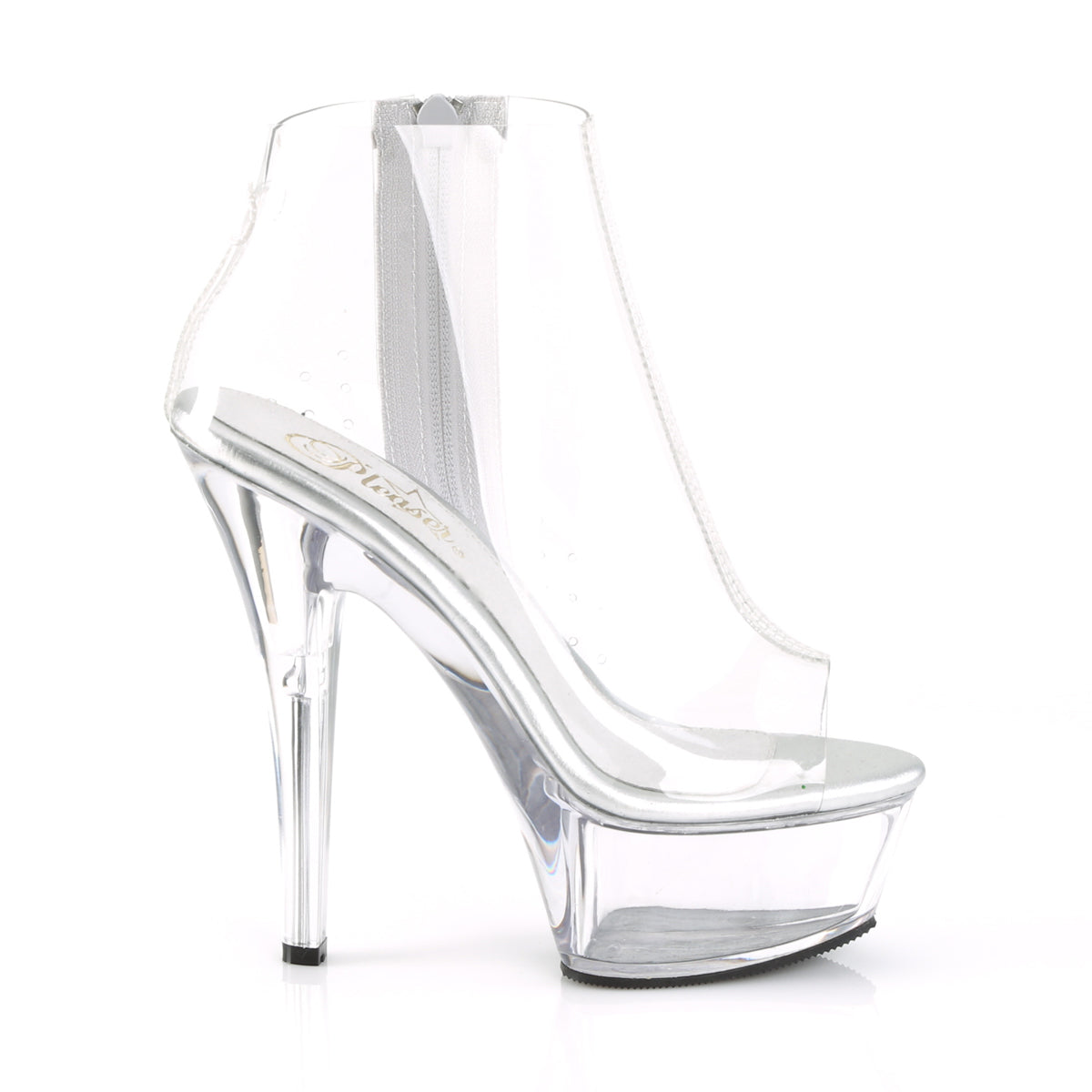 KISS-1023 Clear Ankle Peep Toe Boots