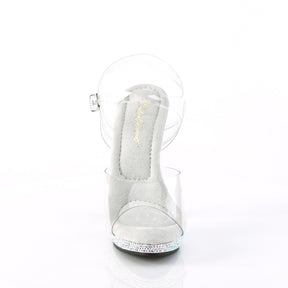 LIP-108DM Silver & Clear Ankle Peep Toe High Heel
