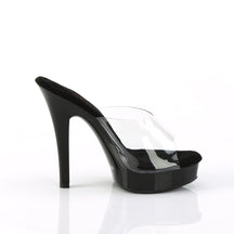 MAJESTY-501 Black & Clear Slide High Heel