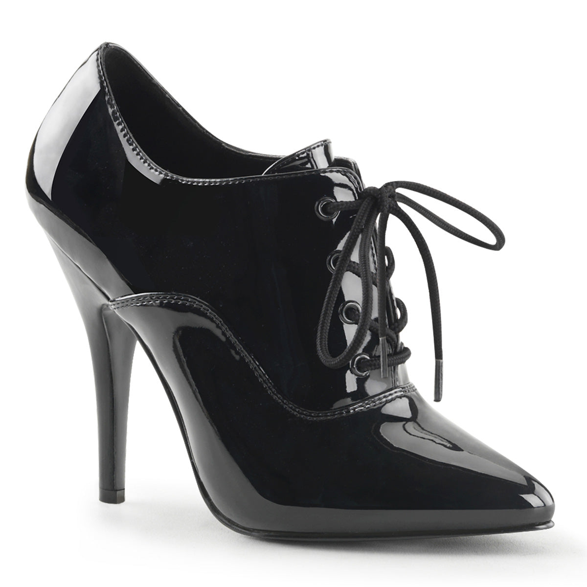 SEDUCE-460 Black Lace Up Shoe Boots