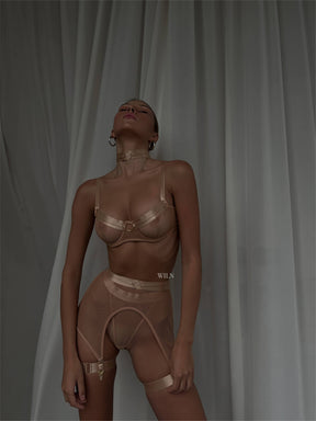 Nude RAVENOUS 4 Piece Lace Lingerie Set
