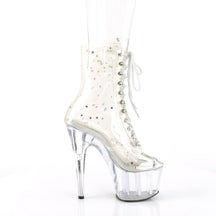 ADORE-1020C-2 Pink & Clear Calf High Boots