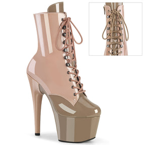 ADORE-1020DC Two Tone Lace-Up Ankle Boot Pink & Nude Multi view 1