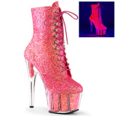 ADORE-1020G Glitter Lace Up Ankle Boots