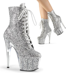 ADORE-1020G Glitter Lace Up Ankle Boots