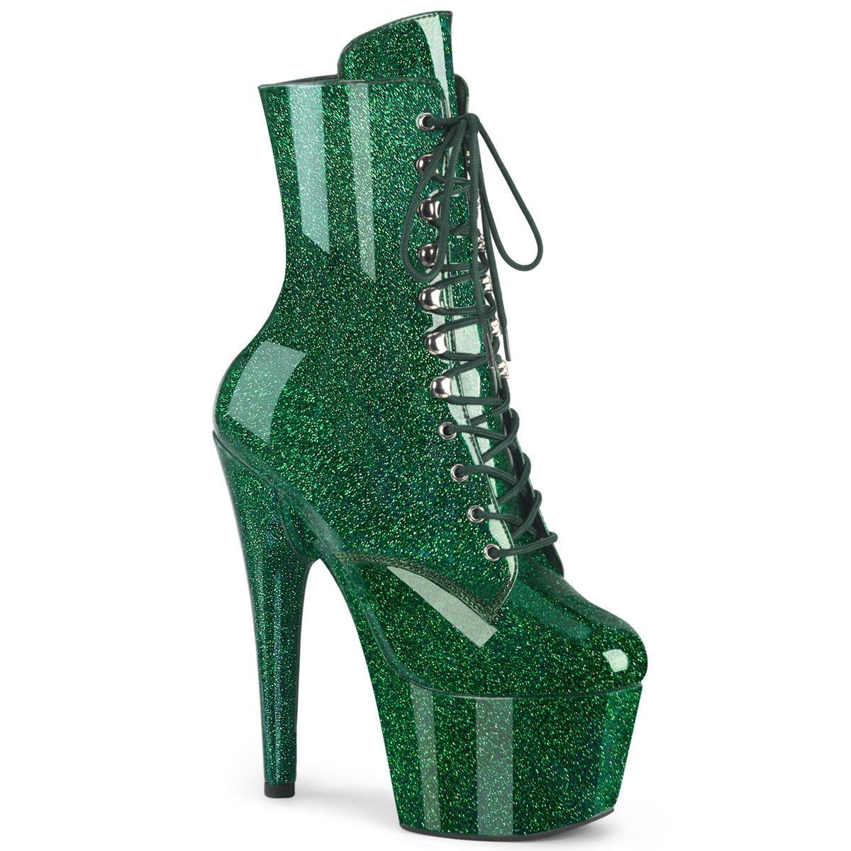 ADORE-1020GP Emerald Green Glitter Calf High Boots