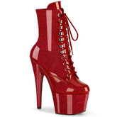 ADORE-1020GP Ruby Red Glitter Calf High Boots