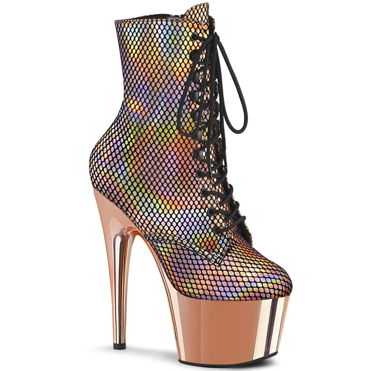 ADORE-1020HFN Rose Gold & Multi Colour Calf High Boots