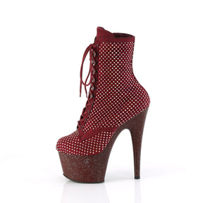 ADORE-1020RM Lace-Up Mesh Ankle Boot Burgundy Multi view 4
