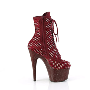ADORE-1020RM Lace-Up Mesh Ankle Boot Burgundy Multi view 2
