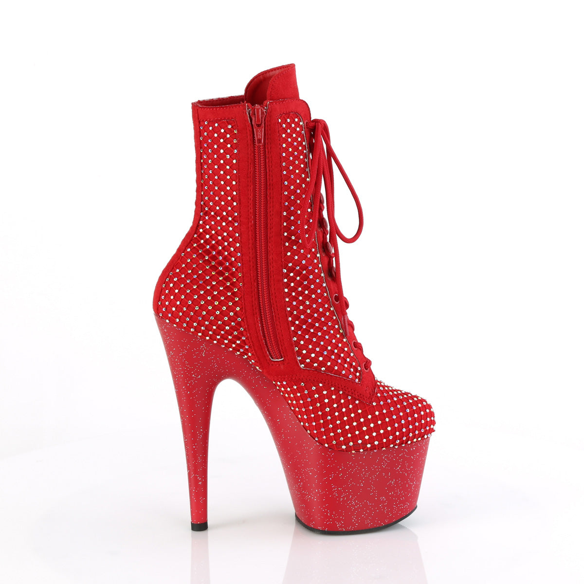 ADORE-1020RM Lace-Up Mesh Ankle Boot Red Multi view 2