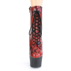 ADORE-1020SP Platform Lace Up Front Ankle Boot Red Multi view 5