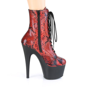 ADORE-1020SP Platform Lace Up Front Ankle Boot Red Multi view 2