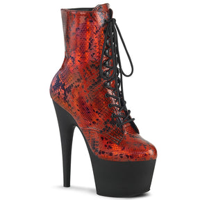 ADORE-1020SP Platform Lace Up Front Ankle Boot Red Multi view 1