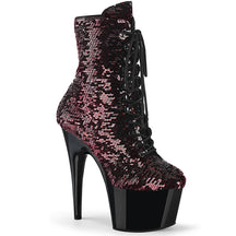 ADORE-1020SQ Black & Burgundy Calf High Boots