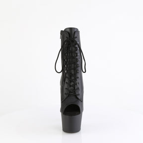 ADORE-1021 Black Leather Calf High Peep Toe Boots