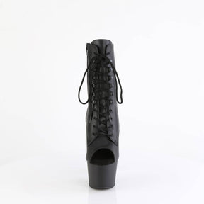 ADORE-1021 Black Leather Calf High Peep Toe Boots