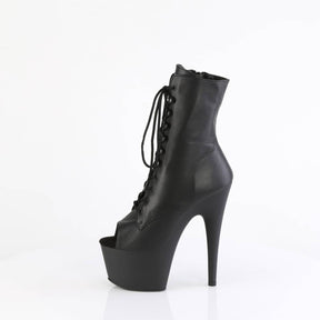 ADORE-1021 Black Leather Calf High Peep Toe Boots