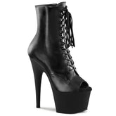 ADORE-1021 Black Leather Calf High Peep Toe Boots