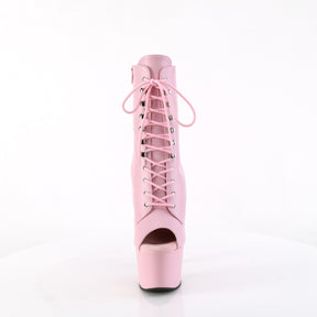 ADORE-1021 Pink Faux Leather Calf High Peep Toe Boots